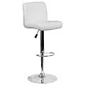 Flash Furniture Contemporary Vinyl Adjustable Height Barstool with Rolled Seat and Chrome Base, White 1 thumbnail image