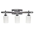 Lalia Home Essentix Contemporary 3-Light Vanity, 5-1/2"W, Opaque White/Chrome