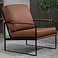 Glamour Home Ayume Faux Leather Accent Chair, Brown/Black 1 thumbnail image