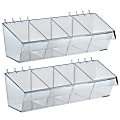 Azar Displays Divider Trays With Removable Dividers, 4”H x 13”W x 4”D, Clear, Set Of 2 Trays 1 thumbnail image
