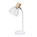 Simple Designs Industrial Farmhouse Fusion Adjustable Cage Wire Office Accent Desk Lamp, 18-1/4"H, White 1 thumbnail image
