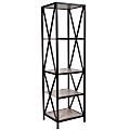 Flash Furniture 61"H 4-Shelf Cross Brace Bookcase, Sonoma Oak 1 thumbnail image