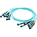 AddOn 20m MPO (Female) to MPO (Female) 72-strand Aqua OM3 Straight Fiber Trunk Cable