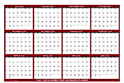 2024-2025 SwiftGlimpse Academic Daily/Yearly Wall Calendar, 32" x 48", Maroon, July 2024 To June 2025, SG 2024 ACA MAR