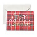 Gartner™ Studios Holiday Boxed Cards, 5" x 7", Plaid, Box Of 20 Cards