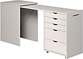 Trendfurn Volterra 22-1/5"W Extendable Desk, White