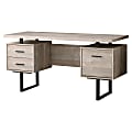 Monarch Specialties 60"W Floating-Top Computer Desk, Black/Taupe