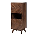 Baxton Studio Hartman 19"W Storage Cabinet, Walnut Brown