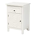 Baxton Studio Lambert 1-Drawer Nightstand, 25-5/8"H x 17-3/4"W x 13-3/8"D, White 1 thumbnail image