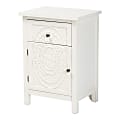 Baxton Studio Lambert 1-Drawer Nightstand, 25-5/8"H x 17-3/4"W x 13-3/8"D, White