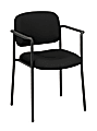 HON® Scatter Stacking Guest Chair, Fixed Arms, Fabric, Black