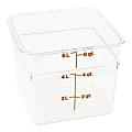 Cambro Food Storage Container, 7 1/8"H x 8 11/16"W x 8 11/16"D, 6 Qt, Clear