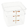 Cambro Food Storage Container, 7 1/8"H x 8 11/16"W x 8 11/16"D, 6 Qt, Clear 1 thumbnail image