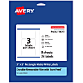 Avery® Durable Removable Labels With Sure Feed®, 94213-DRF8, Rectangle, 3" x 5", White, Pack Of 24 1 thumbnail image