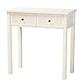Baxton Studio Lambert 2-Drawer Console Table, 31-15/16”H x 31-1/2”W x 15”D, White 1 thumbnail image