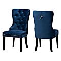 Baxton Studio 10461 Modern Transitional Dining Chairs, Navy Blue, Set Of 2 Chairs
