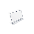 Azar Displays Acrylic L-Shaped Sign Holders, 2 1/2" x 3 1/2", Clear, Pack Of 10