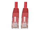 Tripp Lite Cat6 Cat5e Gigabit Molded Patch Cable RJ45 M/M 550MH Red 50ft 50' - 128 MB/s - 50 ft - Red