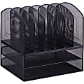 Lorell® Steel Horizontal/Vertical Mesh Desk Organizer, Black