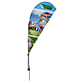 Custom Full-Color 10' Teardrop Sail Sign Flag With Ground Spike, Printed 1-Side