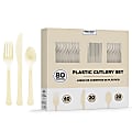 Amscan 8016 Solid Heavyweight Plastic Cutlery Assortments, Vanilla Crème, 80 Pieces Per Pack, Set Of 2 Packs 1 thumbnail image
