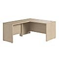 Bush Business Furniture Studio C 60"W L-Shaped Corner Desk With 42"W Return, Natural Elm, Standard Delivery