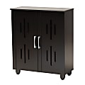 Baxton Studio Renley 30"W 2-Door Shoe Storage Cabinet, Black 1 thumbnail image