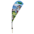Custom Full-Color 10' Teardrop Sail Sign Flag With Ground Spike, 2-Sided