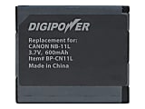 DigiPower Digital Camera Battery - For Camera - Battery Rechargeable - 3.7 V DC - 600 mAh - Lithium Ion (Li-Ion)