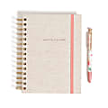 U Brands® 3-Tab Spiral Journal And Monterey Pen Set, 6” x 8”, College Rule, 240 Pages (120 Sheets), Linen Botanical Studies 1 thumbnail image