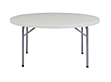 National Public Seating Blow-Molded Folding Table, Round, 60"W x 60"D, Light Gray/Gray