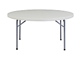 National Public Seating Blow-Molded Folding Table, Round, 60"W x 60"D, Light Gray/Gray 1 thumbnail image