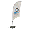 Custom Full-Color 8' Razor Sail Sign Flag With Cross Base & Water Ballast, 1-Sided