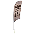 Custom Full-Color 11.5' Razor Sail Sign Flag With Ground Spike, 1-Sided