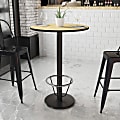 Flash Furniture Round Bar-Height Table With Foot Ring, 43-3/16"H x 30"W x 30"D, Natural