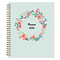 Blue Sky™ Frosted Weekly/Monthly Safety Wirebound Planner, 7" x 9", Laurel, January To December 2022 1 thumbnail image