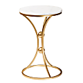 Baxton Studio Tarmon End Table With Marble Tabletop, 22"H x 14"W x 14"D, Gold 1 thumbnail image