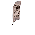 Custom Full-Color 11.5' Razor Sail Sign Flag With Ground Spike, 2-Sided