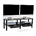 Mind Reader Extended 2-Tier Dual Monitor Stand, 12-1/2”H x 11”W x 38-1/2”D, Black 1 thumbnail image