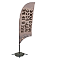 Custom Full-Color 11.5' Razor Sail Sign Flag With Cross Base & Water Ballast, 2-Sided