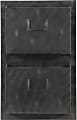 Linon Gadsden Industrial 2-Slot Vertical Home Office Metal Mailbox, 23"H x 14-3/5"W x 3-7/8"D, Gray