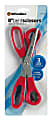 OfficeMax Economy Stainless Steel Scissors, 8", Bent, Red, Pack Of 3