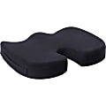 Lorell Butterfly-Shaped Seat Cushion - 17.50" x 15.50" - Fabric, Memory Foam, Silicone - Butterfly - Comfortable, Ergonomic Design, Durable, Machine Washable, Zippered, Anti-slip - Black - 1Each