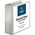Business Source Basic D-Ring White View Binders - 4" Binder Capacity - D-Ring Fastener(s) - Polypropylene - White - 1.75 lb - 1 / Each 1 thumbnail image