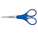 Office Depot® Brand Soft Handle Stainless Steel Scissors, 7", Straight, Blue/Gray