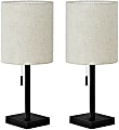 Monarch Specialties Dwight Table Lamps, 16-3/4"H, Black Base/Beige Shade, Set Of 2 Lamps 1 thumbnail image