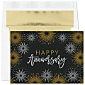 Custom Full-Color All Occasion Anniversary Cards And Foil Envelopes, 7-7/8" x 5-5/8", Anniversary Fireworks, Box Of 25 Cards