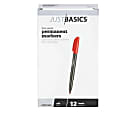 Just Basics Fine Tip Permanent Markers, 12 Red Markers 1 thumbnail image