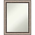 Amanti Art Non-Beveled Rectangle Framed Bathroom Wall Mirror, 28-1/4” x 22-1/4”, Lyla Ornate Silver