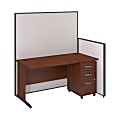 Bush Business Furniture C Leg Desk and 3 Drawer Mobile Pedestal with ProPanels, 60"W, Light Gray, Standard Delivery